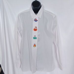 NWT Vintage 1990’s Impressions Halloween embroidered Button down
